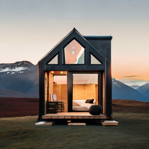 A tiny home in an isolated space