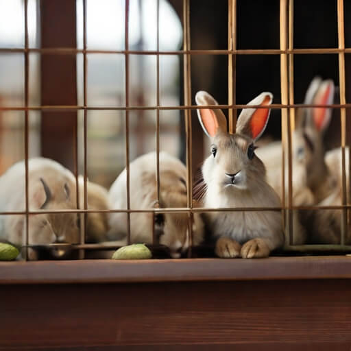 Rabbits in a hutch