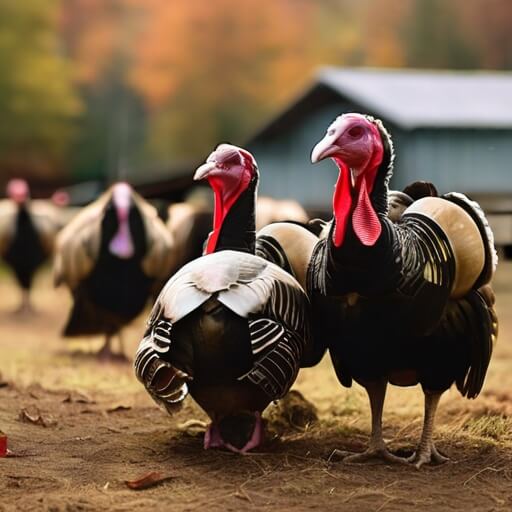 Turkeys on a farm